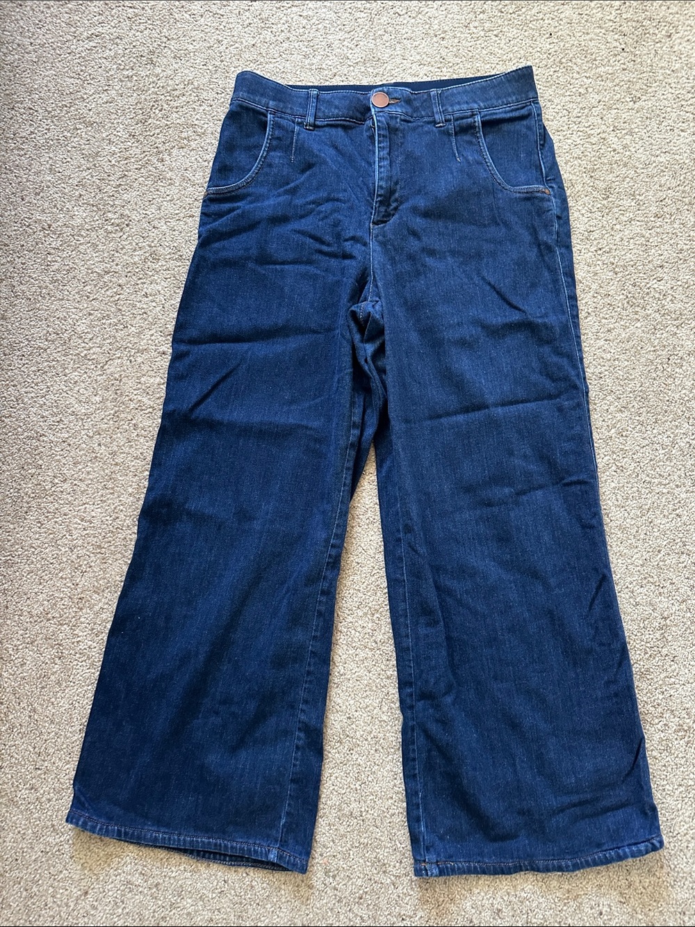 Democracy Wide-Leg Jeans in Dark Blue Wash